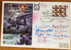 Secret Army TV series multiple Signed First Day Cover. Was actually flown in the RAF Lysander, as