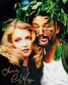 Cindy Morgan signed 10x8 inch colour photo. Good condition Est.
