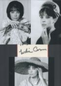 Leslie Caron signed album page and unsigned black and white montaged photos. Good condition Est.
