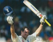 Cricket Andrew Strauss signed 10x8 inch colour photo pictured while playing test match cricket for