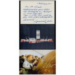 Sigmund Jahn Card (East German Cosmonaut)signed 6x4 inch colour photo and ALS Approx. Size 5. 5x3. 5