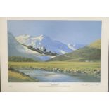 WW2 Colour Print Titled Safe Pastures by Mark Postlethwaite. signed in pencil by the Artist. Limited