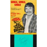 Kenny Ball Signed Illuminous Green Autograph Card With Smile, Smile, Smile Musical Score Booklet.