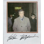 Burt Bacharach and one other signed 9x8inches colour photo attached to sheet. Good condition. All