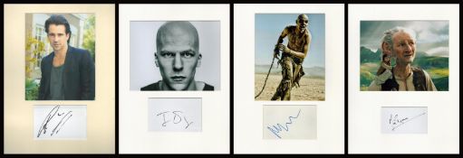 TV And Film Mounted Collection of 4 Mounts Signed. Includes Colin Farrell, Mark Rylance (BFG Photo),