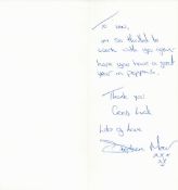 TV Film Stephen Mear signed notelet card. Stephen Leonard Mear CBE is an English dancer,