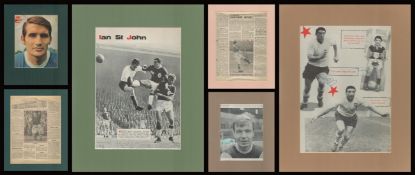 Football Collection of 6 Signed Mounts. Signed Magazine or Newspaper Cuttings, Then Mounted.