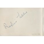 Beatrice Lillie signed 5x3 album page. Lillie was a Canadian-born British actress, singer and