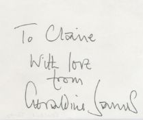 Geraldine James Signed Autograph, Actress, Approx. 4 x 3. 5. Good condition. All autographs are