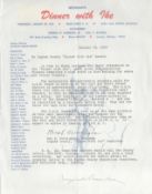 Dwight D. Eisenhower Signed Michigans Dinner With Ike TLS Dated January 29th, 1964. Signed on the