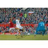 Football Autographed Jermaine Beckford 12 X 8 Photo: Col, Depicting A Superb Image Showing Leeds