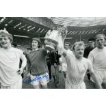 Football Autographed David Harvey 12 X 8 Photo: B/W, Depicting Leeds United's David Harvey And Billy