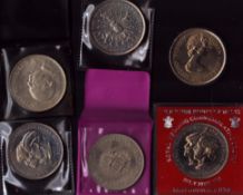 Coin collection. 6 in total. Each in individual cases. Includes commemorative Royal wedding coin.
