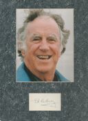Edmund Hilary 16x12 inch mounted signature piece includes signed white card and colour photo mounted