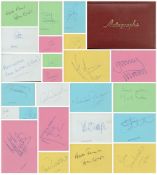 Small autograph book. Assorted signatures. Some of names in book are Dumitrescu, Hazard, Popescu,