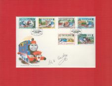 Wilbert Awdry signed 11x8 inch approx mounted Thomas the Tank Engine FDC double PM Thomas the Tank