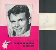 Del Shannon signed vintage 1960s programme and Johnny Tillotson signed 4x3 black and white photo