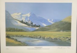 WW2 Colour Print Titled Safe Pastures by Mark Postlethwaite. signed in pencil by the Artist. Limited