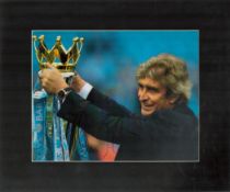 Manuel Pellegrini Signed Manchester City 11x14 Mounted Photo. Good condition. All autographs are