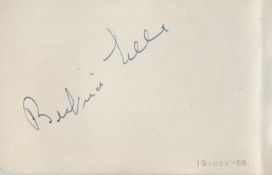 Beatrice Lillie signed 5x3 album page. Lillie was a Canadian-born British actress, singer and