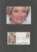 Emma Thompson Actress Signed First Day Cover With 11x15 Mounted Photo. Good condition. All