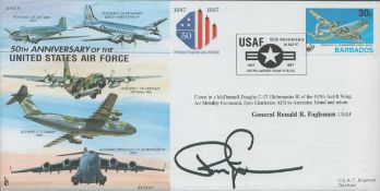 Gnrl Ronald Fogleman signed 50th anniv of the US air force cover. Good condition. All autographs are