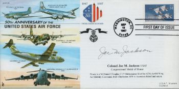 Clnl Joe Jackson signed 50th anniv of the US air force cover. Good condition. All autographs are