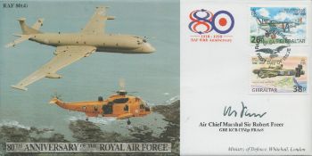 Sir Robert Freer signed 80th anniv of the RAF cover. Good condition. All autographs are genuine hand