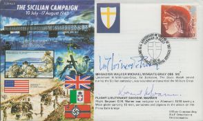 Michael Wingate-Gray and David Warner signed The Sicilian Campaign cover. Good condition. All