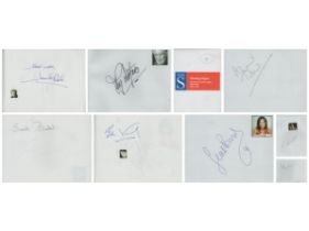 TV/Film/Music autograph collection in writing pad. All on single pages. Some of names included are