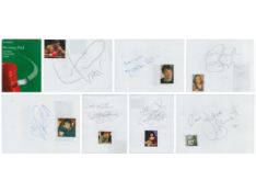 Writing Pad Autograph Collection Approx. 80 Signatures include Lennox Lewis British-Canadian