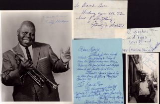 Jazz signed collection. Some of names included are Eddie Mullens, John Williams, Elmer Snowden and