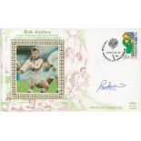Rob Andrew signed 1995 Rugby World Cup FDC. Good condition. All autographs are genuine hand signed