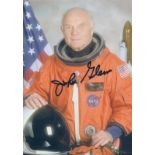 John Glenn signed 6x4 colour photo. Good condition. All autographs are genuine hand signed and
