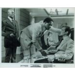 Roger Moore and Julius Harris signed 10x8inch black and white movie still from Live and Let Die.