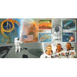 NASA Astronaut Apollo 14 moonwalker Dr Edgar Mitchell signed Space 2002 postmarked cover.