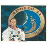 Astronaut Edgar D Mitchell signed 10x8 inches NASA Apollo 14 colour photo. Good condition. All