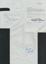 Collection 3 x TLS Thank you Letters. Signed by Michael Williams British Actor. Timothy West Timothy