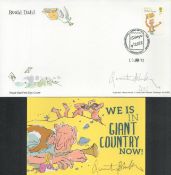 Quentin Blake, two original signed items: a 6x4 official Roald Dahl BFG unused postcard, with the