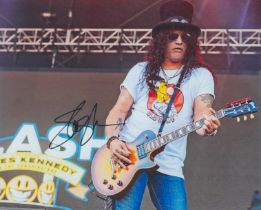 Slash signed 10x8 inch colour photo. Saul Hudson (born July 23, 1965), known professionally as