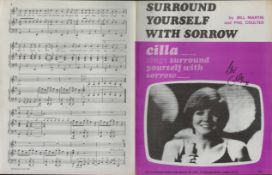 Cilla Black English Singer Signed Vintage Sheet Music 'Surround Yourself With Sorrow'. Good