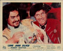Robert Newton English Actor Signed Vintage 'Long John Silver' 8x10 Promo Photo. Good condition.