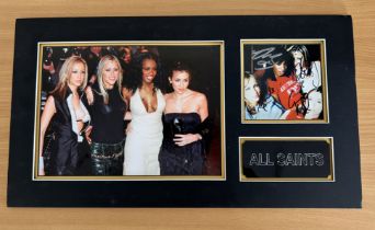 All Saints 20x11 inch mounted signature piece includes multi signed colour photo by all group member
