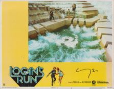 Michael York signed 14x11 inch Logans Run large vintage lobby card no 76/120. Good condition. All