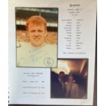 Leeds Utd football Billy Bremner signed 6 x 4 colour portrait photo to Jack, set on A4 descriptive