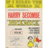 Harry Secombe, Welsh comedian and singer. A signed 'Pickwick' music sheet for 'If I ruled the