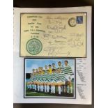 Celtic Lisbon Lions multiple signed 1970 European Cup football cover v Fiorentina. Signed by 11 of