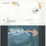 Quentin Blake, two original signed items: a 6x4 official Roald Dahl BFG unused postcard, with the