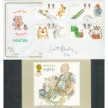 Quentin Blake, two original signed items: a 6x4 official Roald Dahl BFG unused postcard. Plus, a