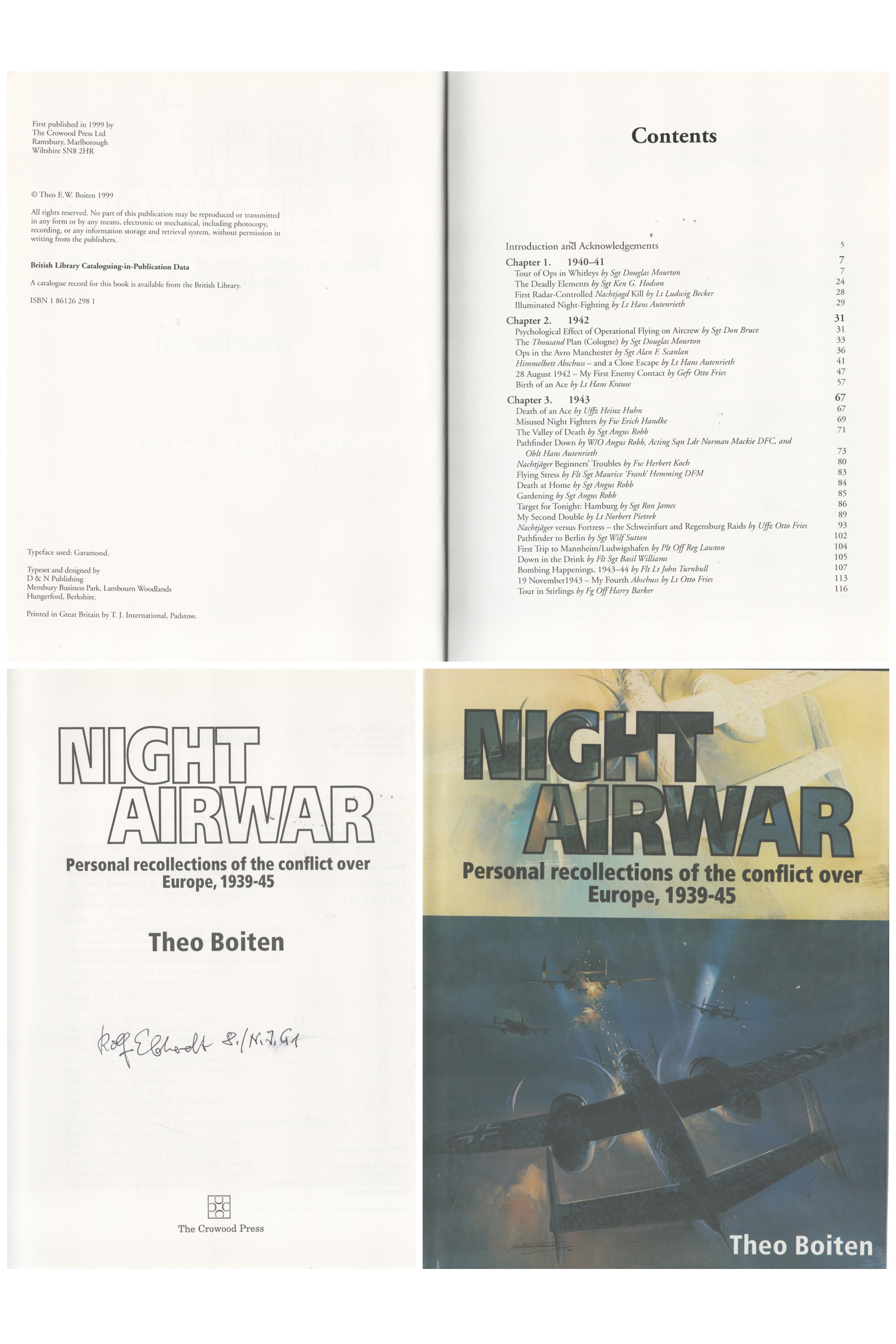 WWII Rolf Ebartd Signed Book Nightjagd The Night Fighter versus Bomber War over the Third Reich 1939